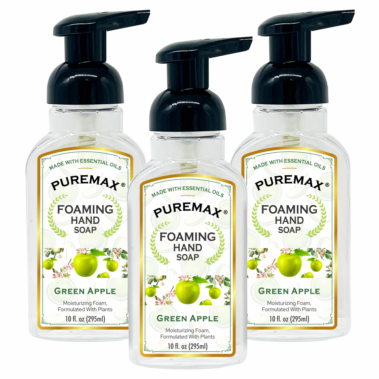 Puremax Green Apple Foaming Hand Soap – 10 fl oz (Pack of 3)