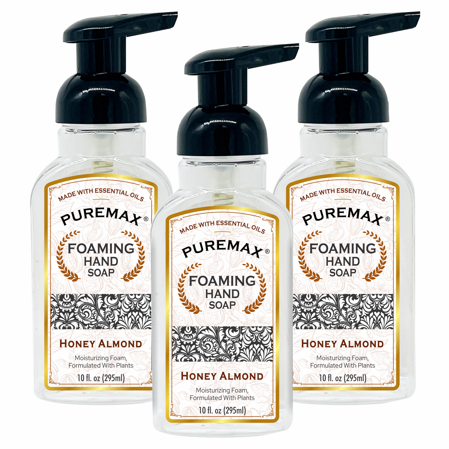 Puremax Honey Almond Foaming Hand Soap – 10 fl oz (Pack of 3)